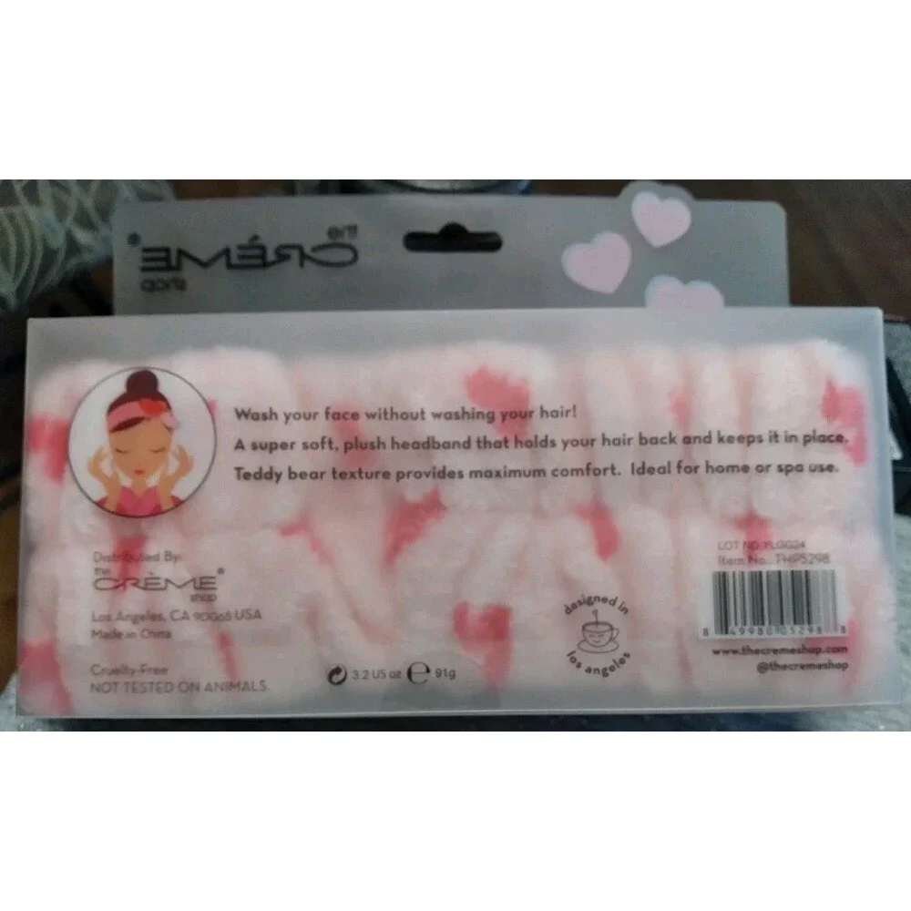 The Crème Shop‎ 3D Teddy Headyband Plushie Spa Headband Sweetheart Valentine
